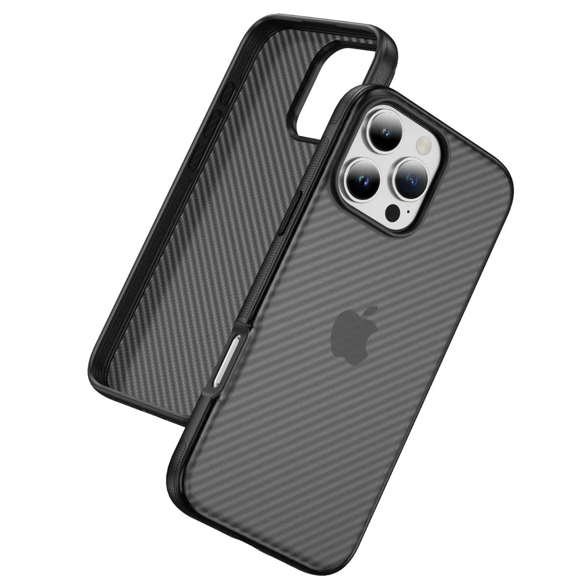 适用iphone苹果超薄碳纤维纹手机壳凯夫拉防滑防摔五金按键时尚保护套 - 图片 8