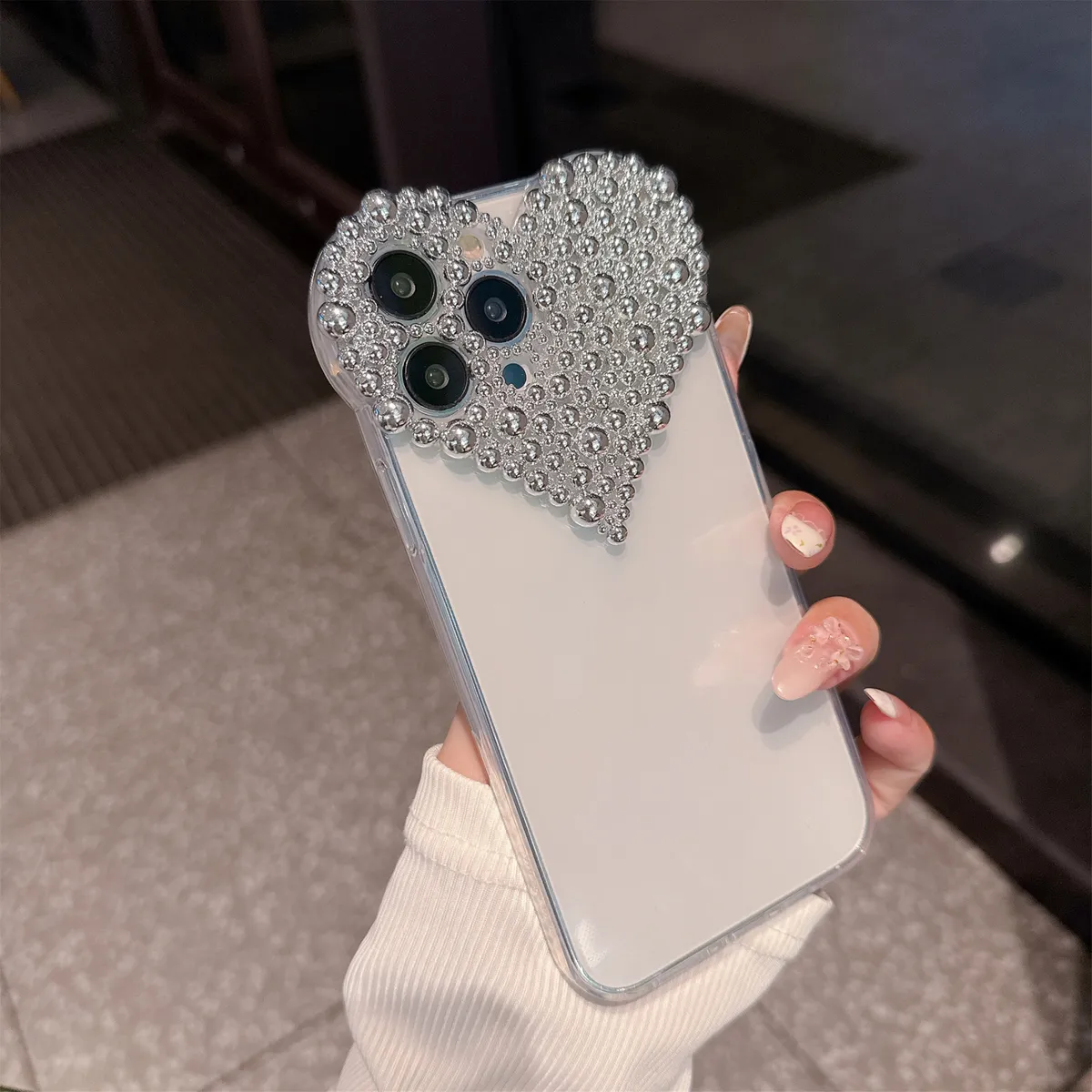 爱心水钻iPhone15手机壳16个性创意苹果14Promax奢华高级感适用13网红透明时尚高颜值12轻奢风潮流新款保护套 - 图片 6