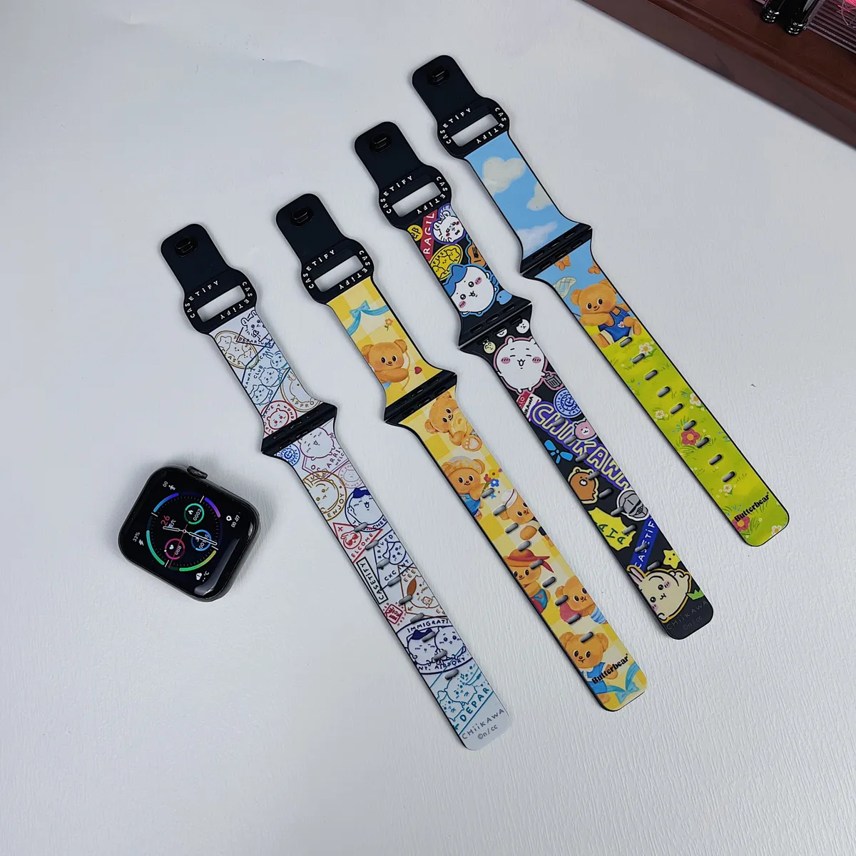 苹果-CASETiFY表带吉伊卡哇黄油小熊-硅胶材质适用S1-S10腕带S9高级感表带S8 - 图片 4