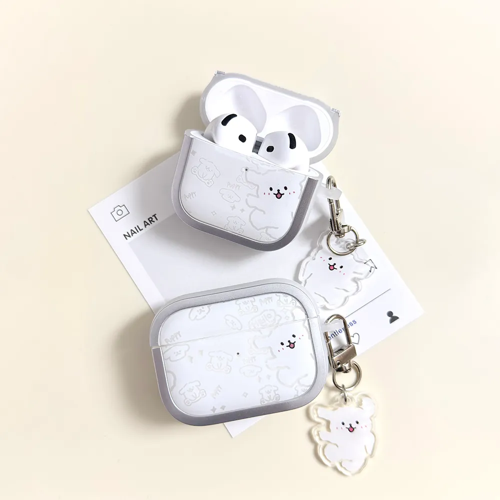 卡通多只小狗带挂件适用苹果4代airpods蓝牙耳机保护套airpodspro二 - 图片 2