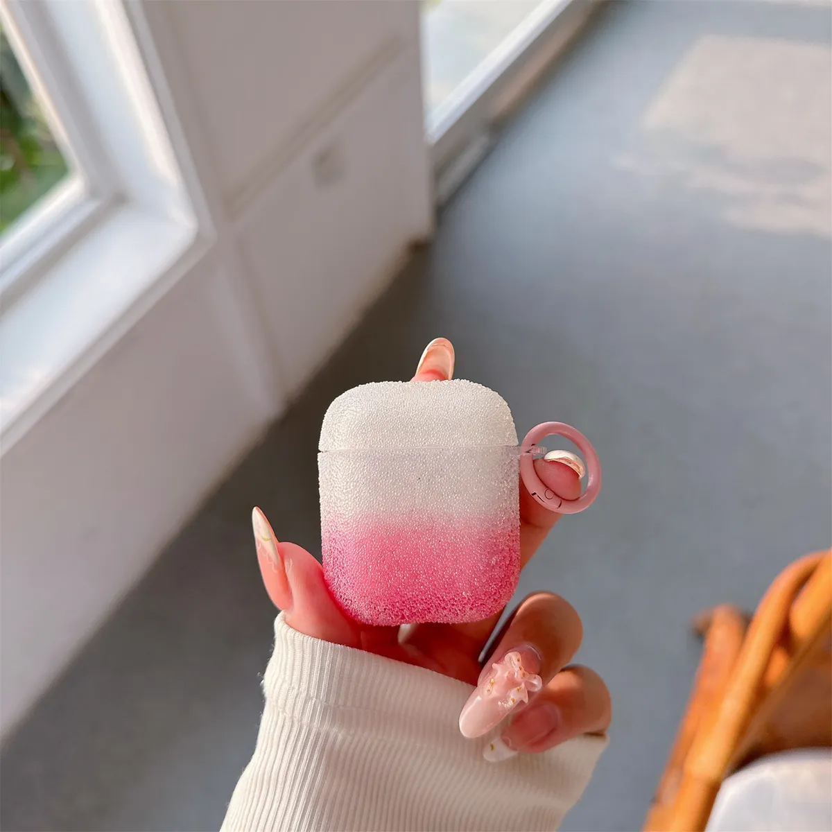 适用苹果AirPods4保护套airpodsPro2无线蓝牙耳机壳软airpods3pro二三四代分体式1/2/3/4渐变珠钻耳机壳防摔新款 - 图片 4