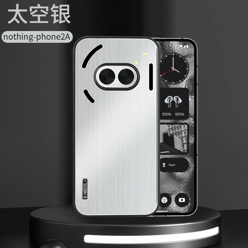 跨境新款适用黑豹Nothingphone1散热手机壳夏季防滑金属拉丝背板nothing2A保护套 - 图片 8
