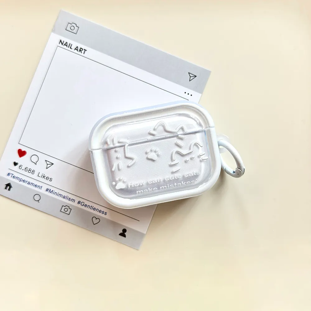 猫爪线条猫咪适用Airpods4代耳机保护套pro2二三代苹果蓝牙3代 - 图片 4