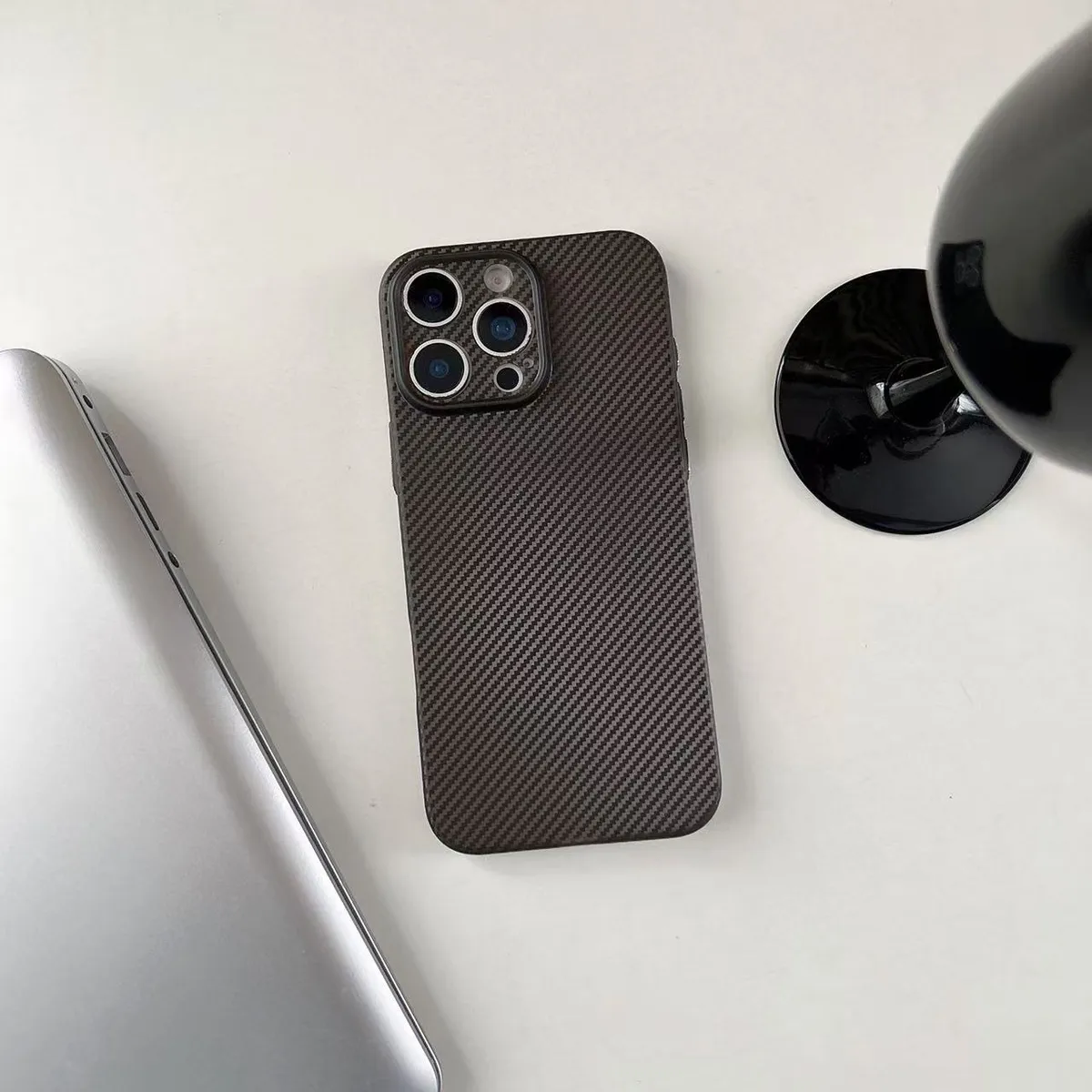 【灵动AI触控】苹果16Promax碳纤维磨砂壳16pro手机壳iPhone15超薄14防摔软壳13手机壳12情侣同款 - 图片 2
