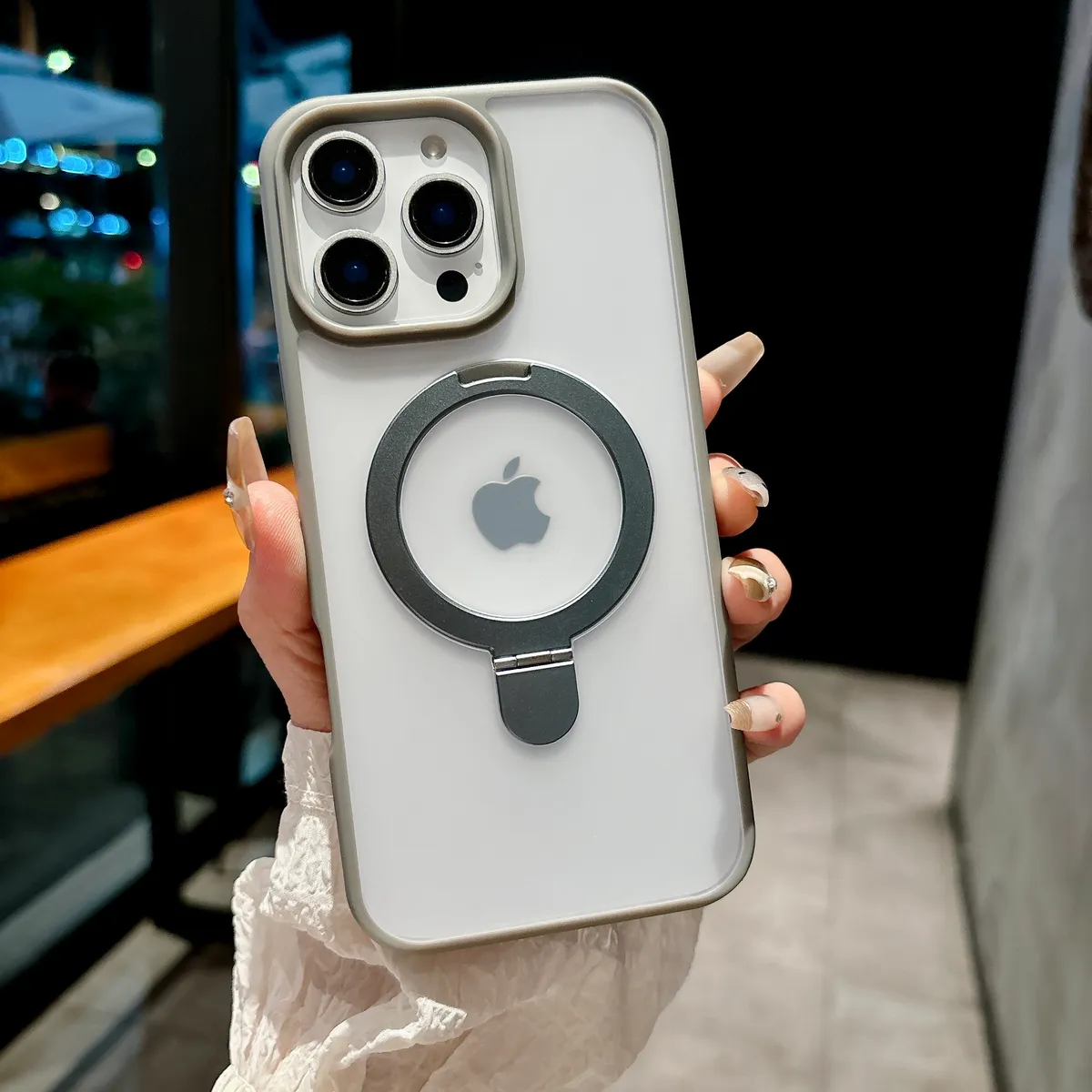适用于iphone苹果手机壳磁吸充电指环扣支架车载磁吸金属扣环防震抗摔肤感顺滑保护壳 - 图片 2