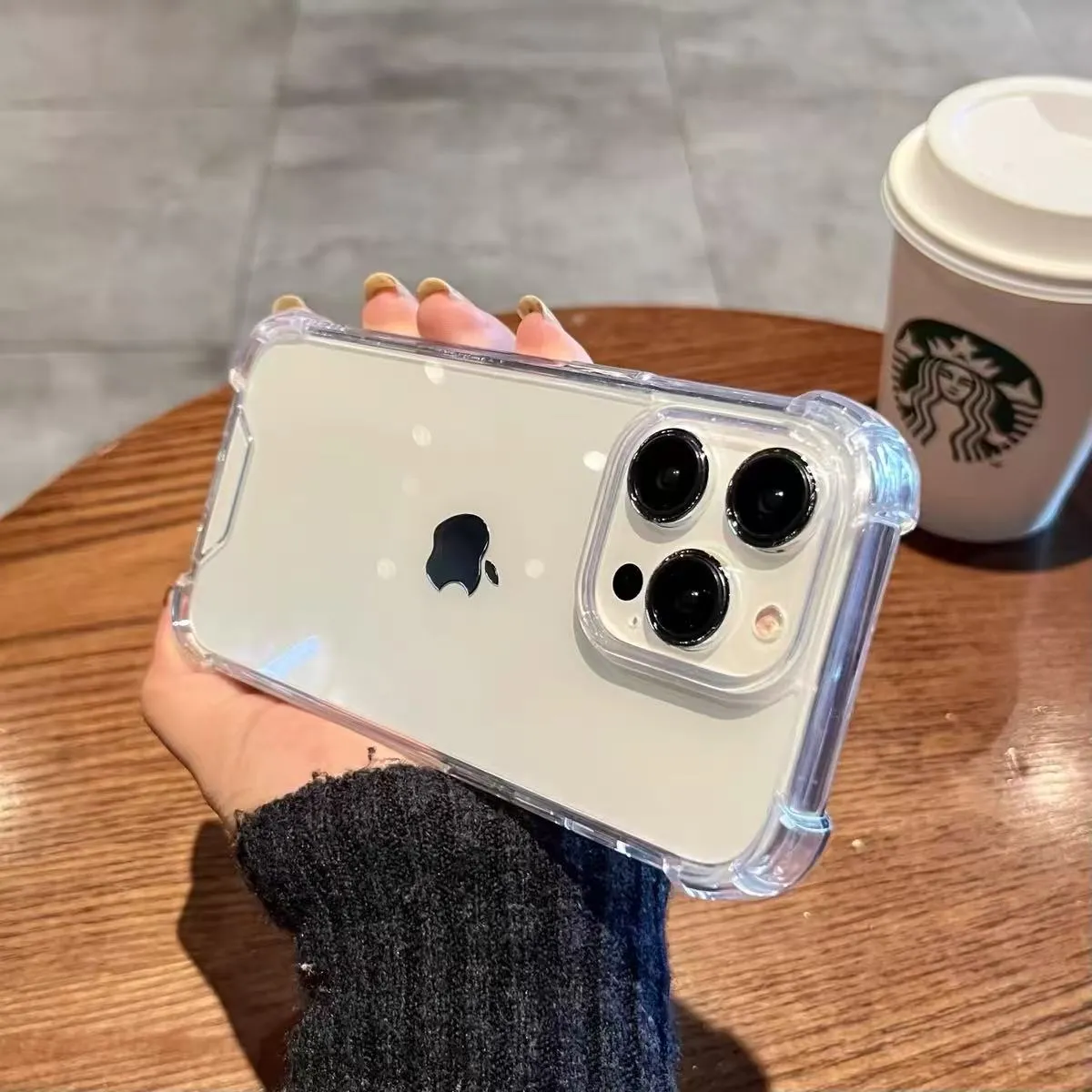 四角防摔亚克力适用苹果16promax手机壳加厚气囊iPhone15透明简约14promax高级感13防摔14plus亚克力12男女款11大孔摄像头Xsmax软边硬背7plus - 图片 9