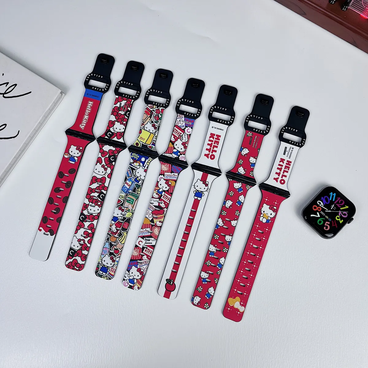 苹果-CASETiFY联名KT猫表带-硅胶材质适用S1-S10腕带S9高级感表带S8 - 图片 5