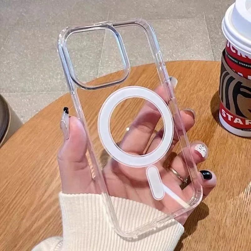 magsafe磁吸适用苹果16promax手机壳透明新款iphone15pro亚克力14不发黄13硅胶简约12全包防摔保护套11硬壳 - 图片 6