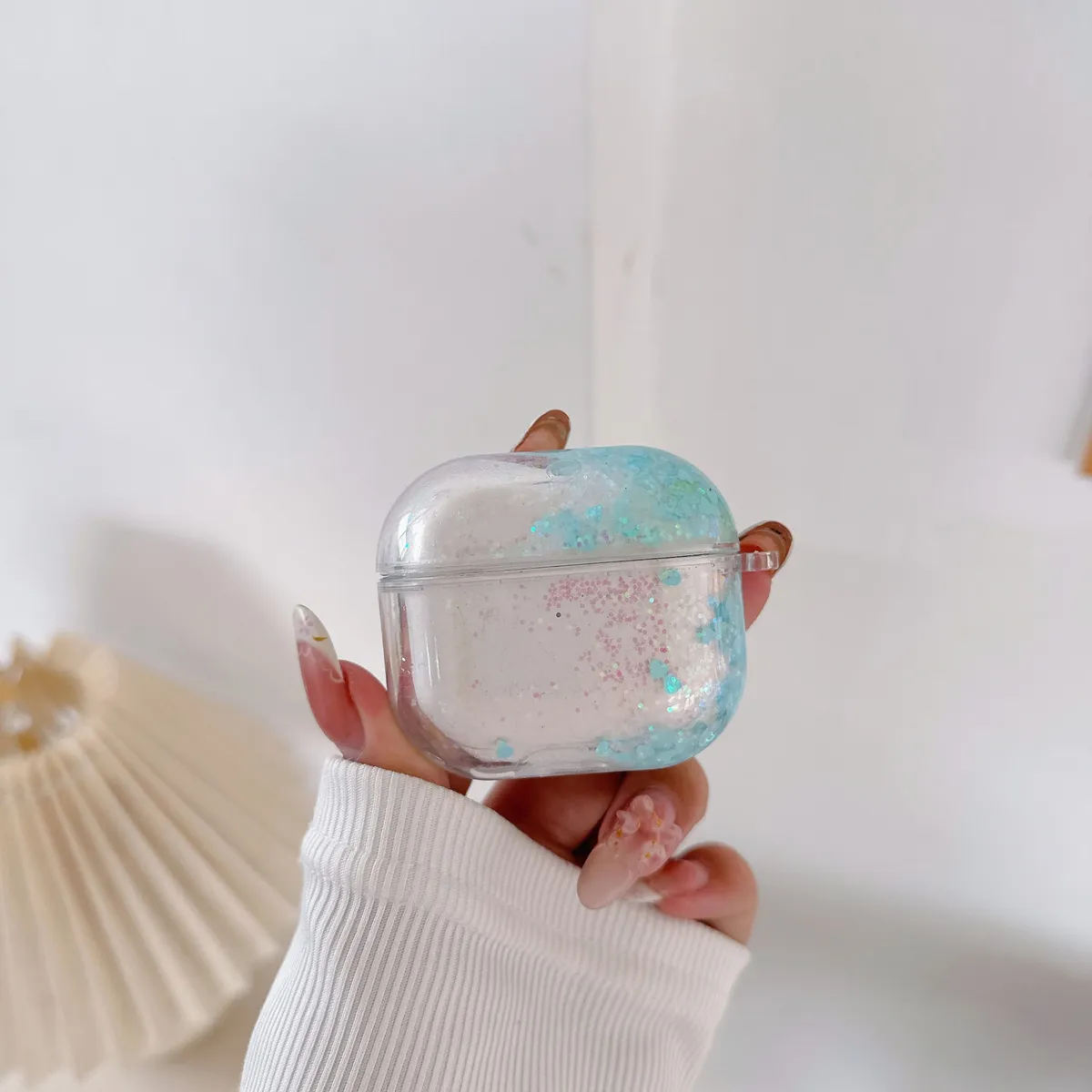适用苹果AirPods4保护套airpodsPro2无线蓝牙耳机壳硬airpods3pro二三四代分体式1/2/3/4流沙耳机壳防摔新款 - 图片 9