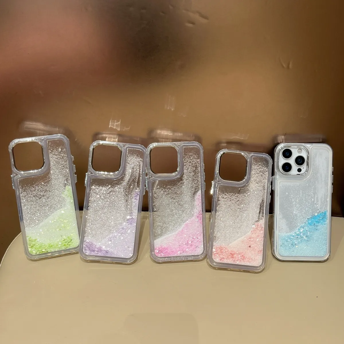 透明电镀框按键流沙手机壳适用iPhone16promax手机壳15苹果12全包11高级14promax仙女款ins同款网红15plus日韩新款 - 图片 6