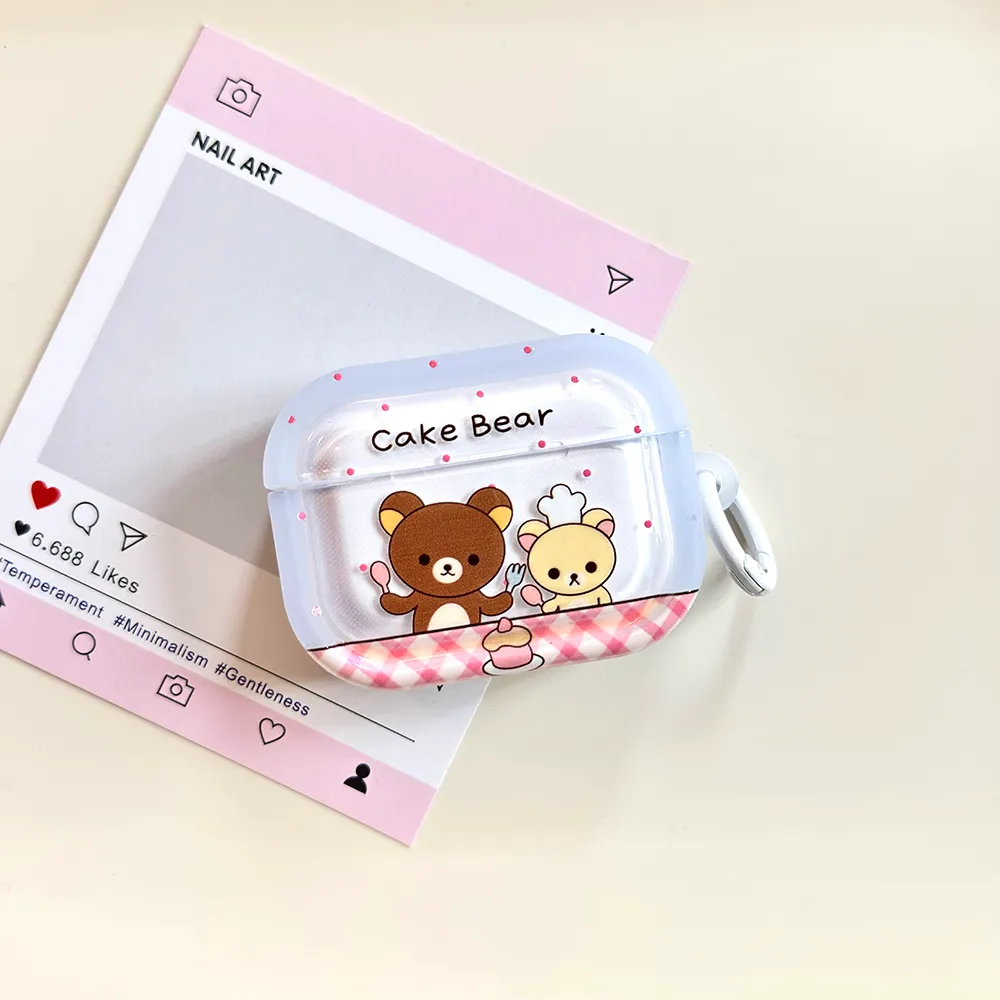 可爱小熊蛋糕适用Airpods4代耳机保护套pro2二三代苹果蓝牙3代 - 图片 2