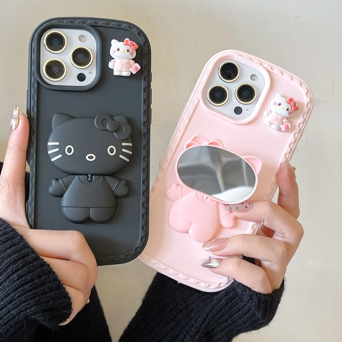 防尘塞推窗KT猫适用苹果15pro手机壳13日韩14promax卡通11可爱iPhone16plus网红ins风新款创意个性保护套 - 图片 4