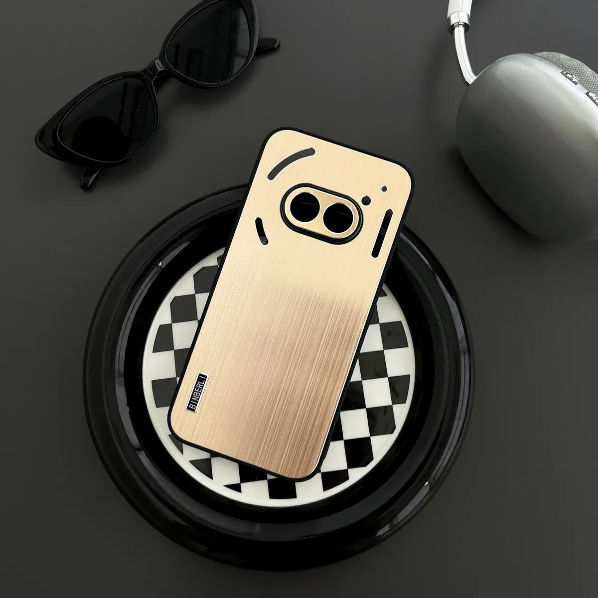 谷歌黑豹Nothingphone1金属背板超薄防摔手机壳适用于黑豹NothingPhone2A简约男女款 - 图片 3