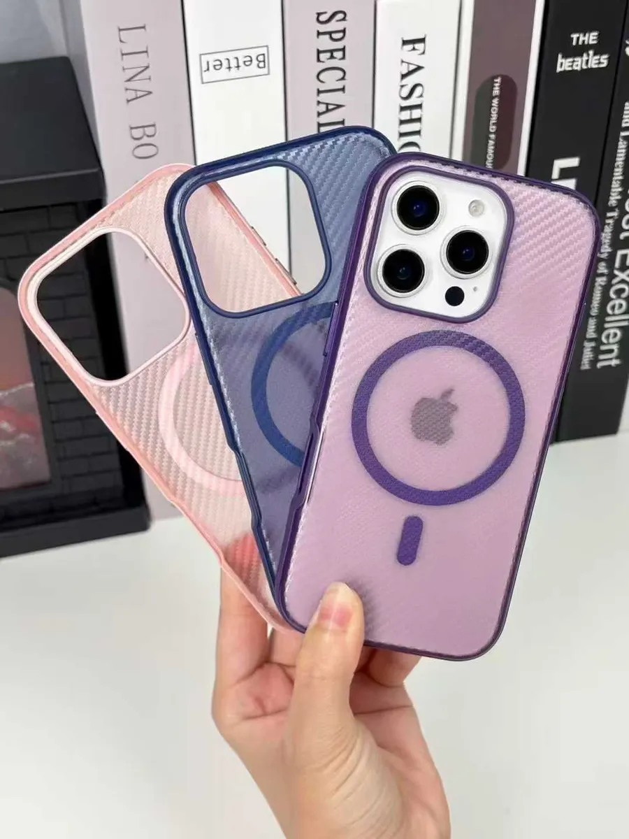 碳纤维磁吸Magsafe适用苹果iphone手机壳简约时尚防摔肤感壳 - 图片 7