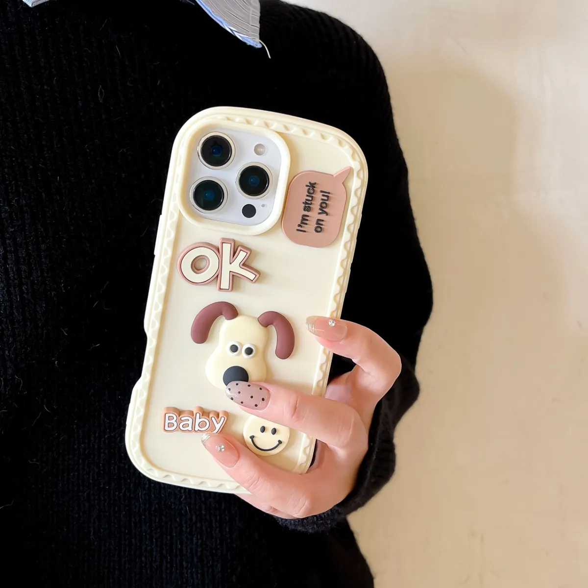 防尘塞推窗掌门狗日韩ins创意卡通立体适用iphone14promax苹果13手机壳11创意15pro新款可爱15pm保护套14 - 图片 9