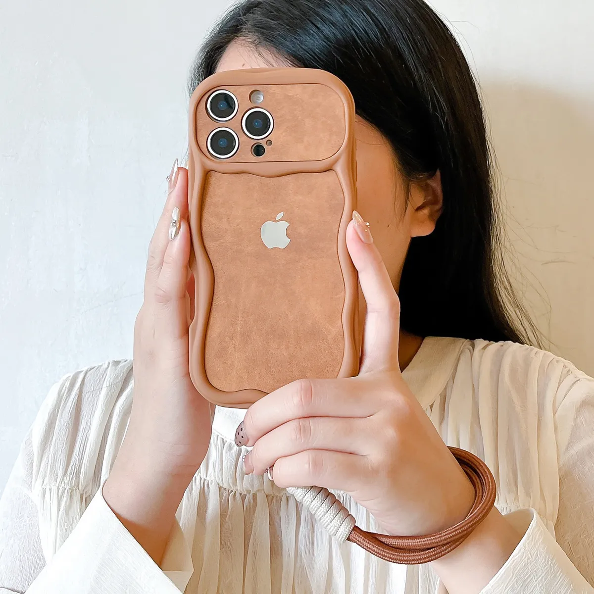 皮质苹果LOGO适用苹果16promax手机壳iphone14promaxo大气15promax时尚防摔13promax - 图片 2