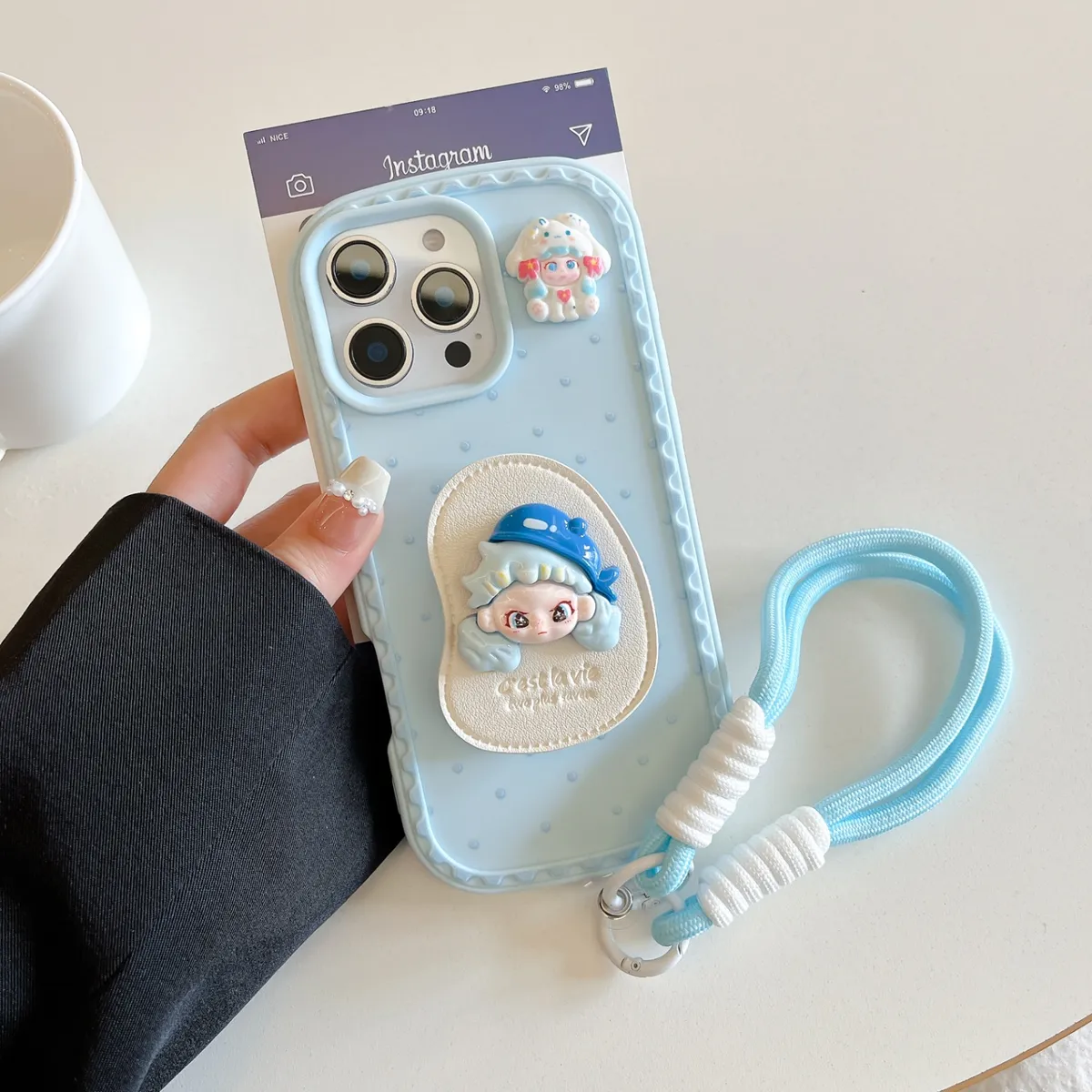 新模具卡通女孩支架适用iPhone15promax防摔苹果14promax手机壳16promax手机壳13promax - 图片 6