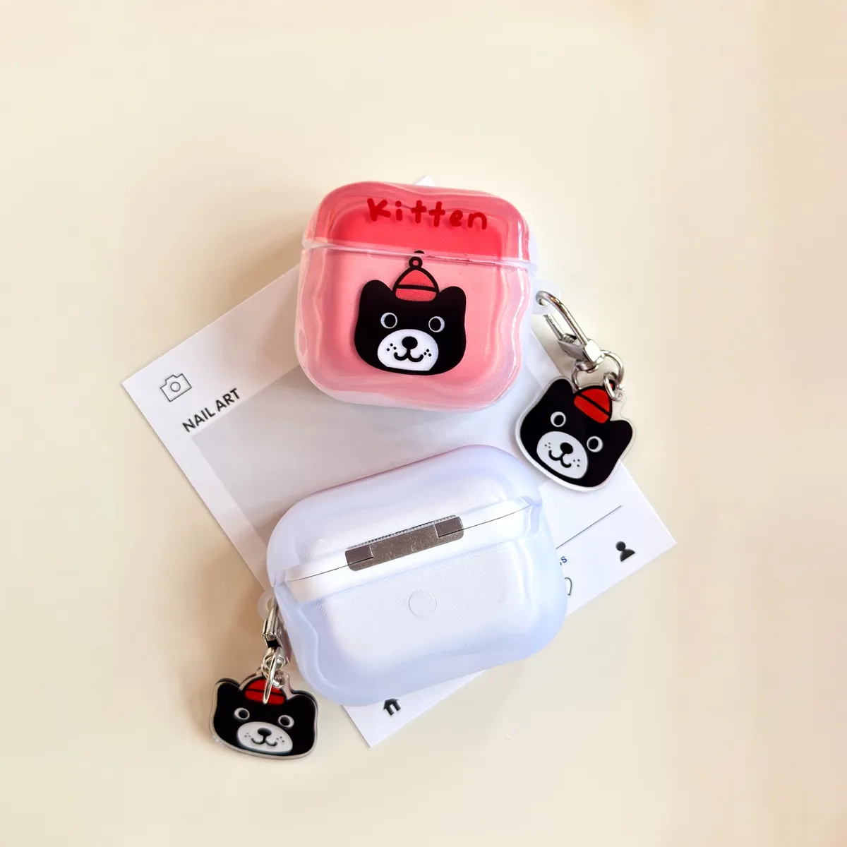 卡通撞色猫狗适用Airpods4代耳机保护套pro2二三代苹果蓝牙3代