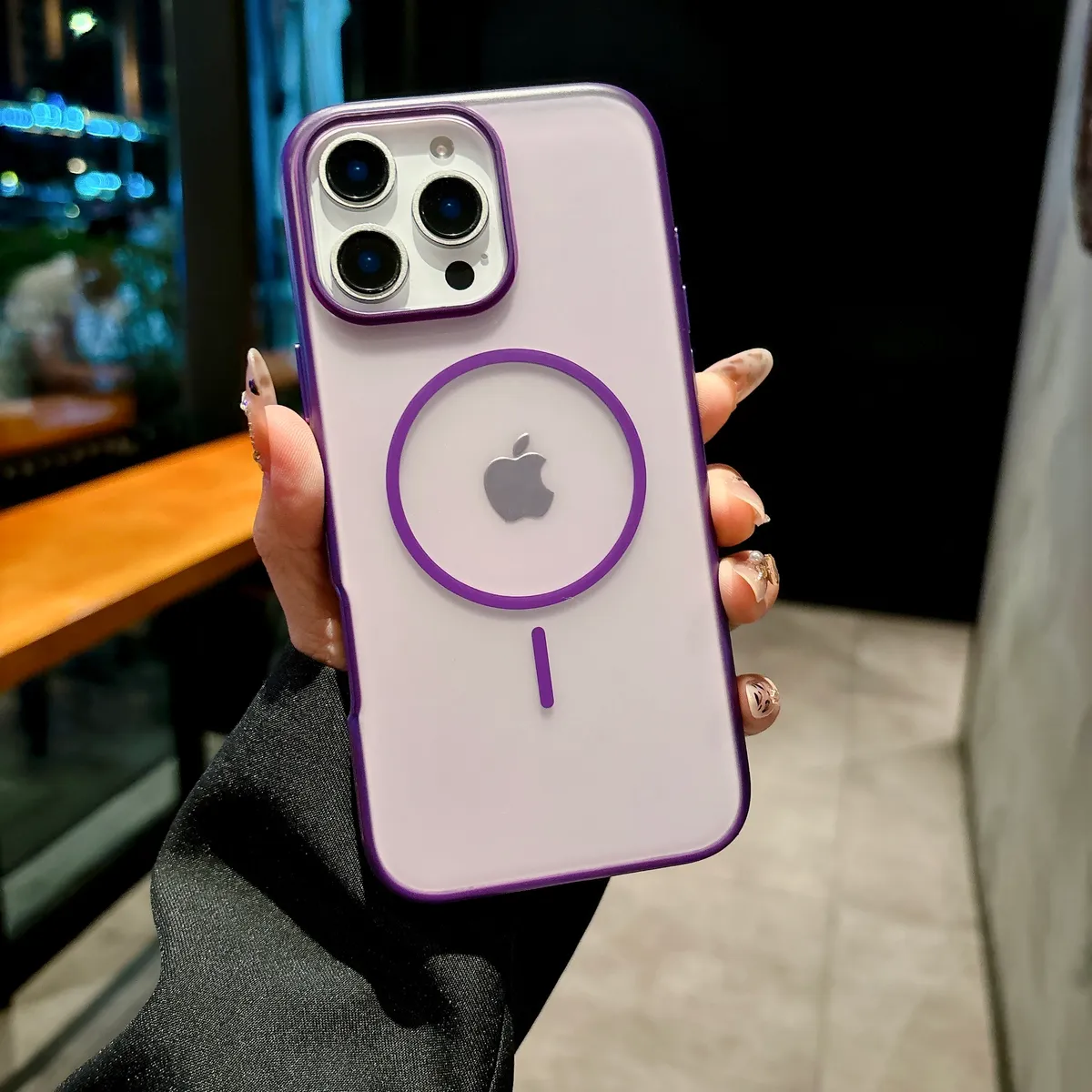 图拉思支点壳新款细圈磁吸苹果iPhone系列手机壳适用苹果MagSafe保护壳纯色磨砂肤感全包防摔软胶壳 - 图片 8