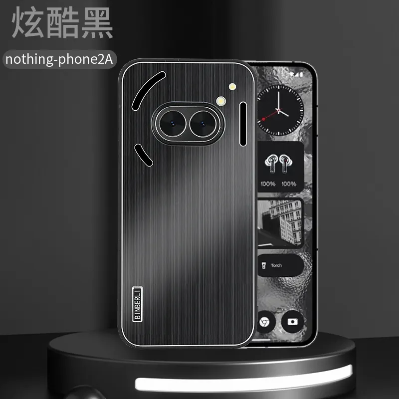 跨境新款适用黑豹Nothingphone1散热手机壳夏季防滑金属拉丝背板nothing2A保护套 - 图片 2