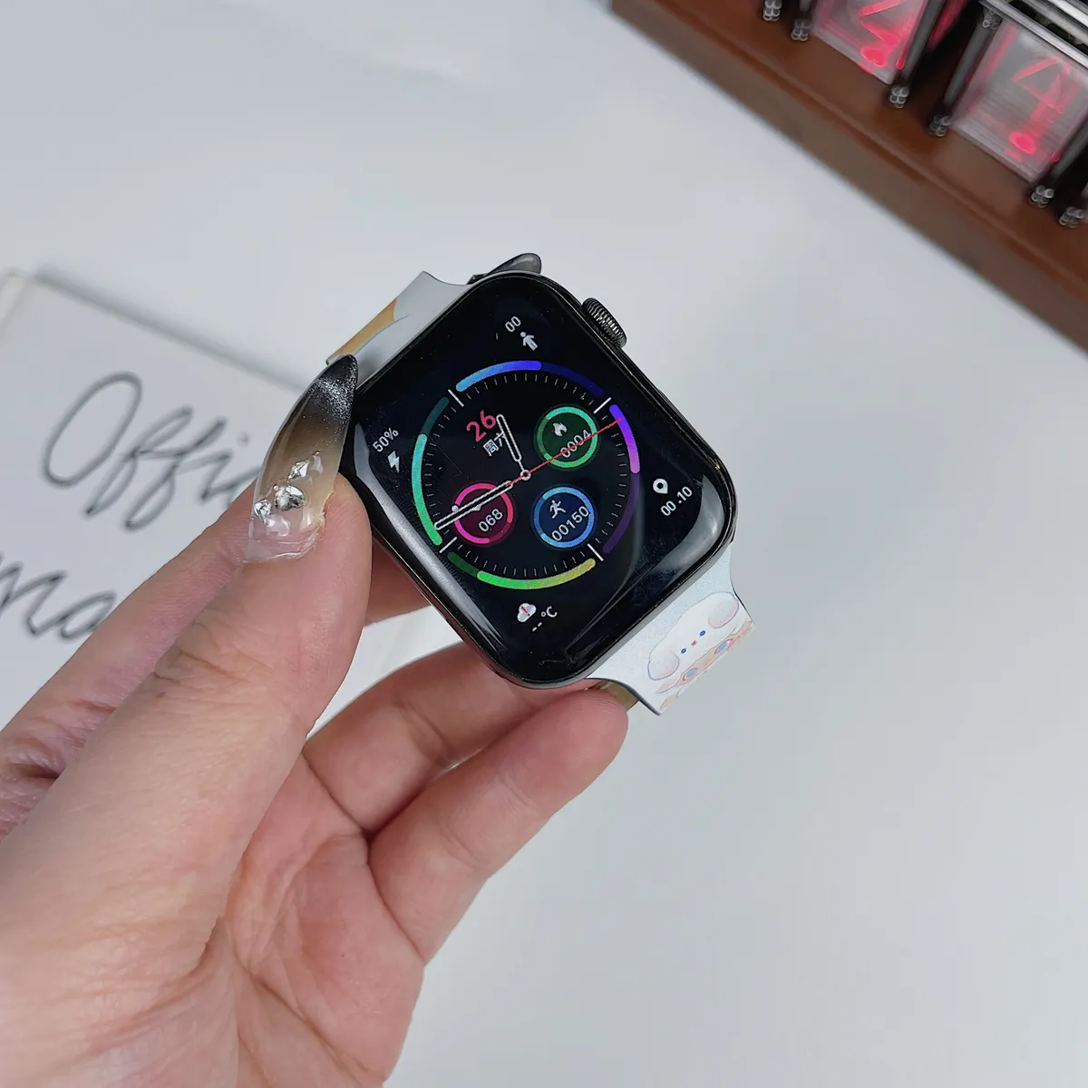 苹果-CASETiFY表带泡泡玛特迪蒙拉布布-硅胶材质适用S1-S10腕带S9高级感表带S8 - 图片 4