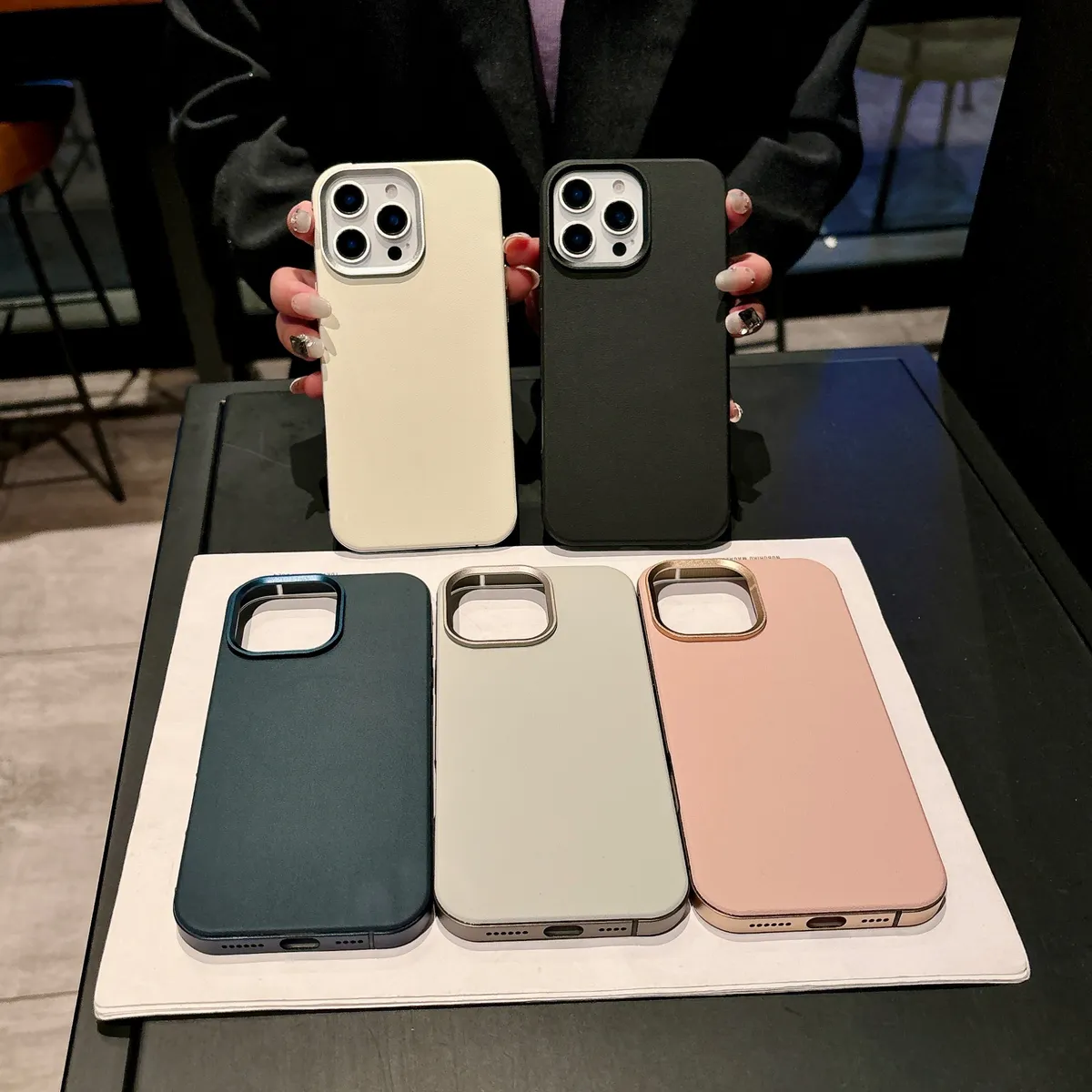 适用苹果iphone16系列手机壳 钛铝柔硅磁吸系列铝合金边框五金按键相框TPU有机硅皮革 - 图片 6