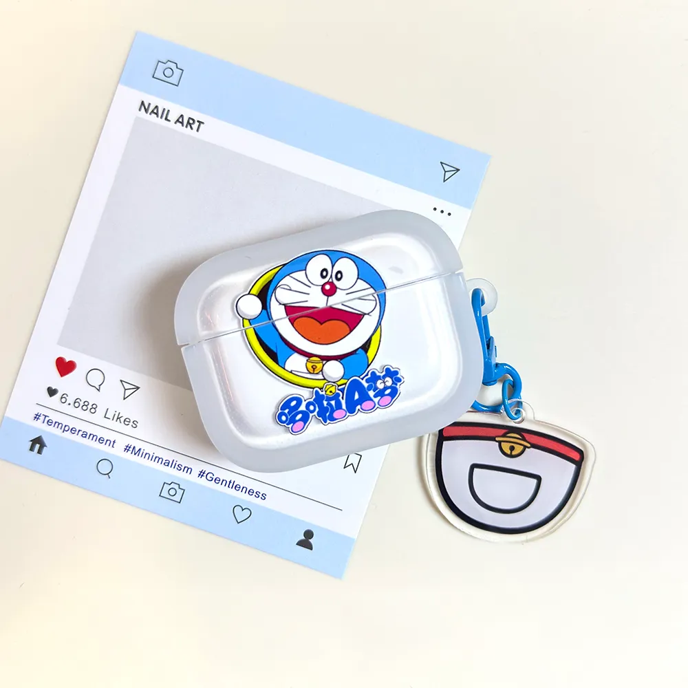 卡通蓝胖子适用airpods4保护套苹果耳机壳airpodspro2蓝牙四代软 - 图片 6