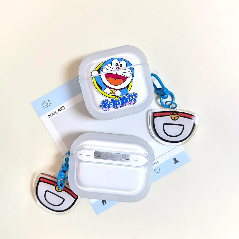 卡通蓝胖子适用airpods4保护套苹果耳机壳airpodspro2蓝牙四代软