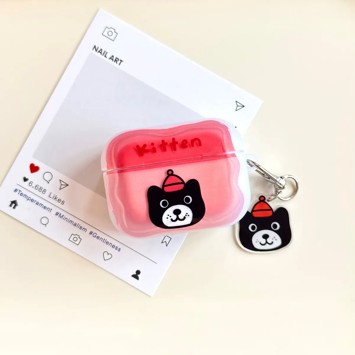 卡通撞色猫狗适用Airpods4代耳机保护套pro2二三代苹果蓝牙3代 - 图片 4