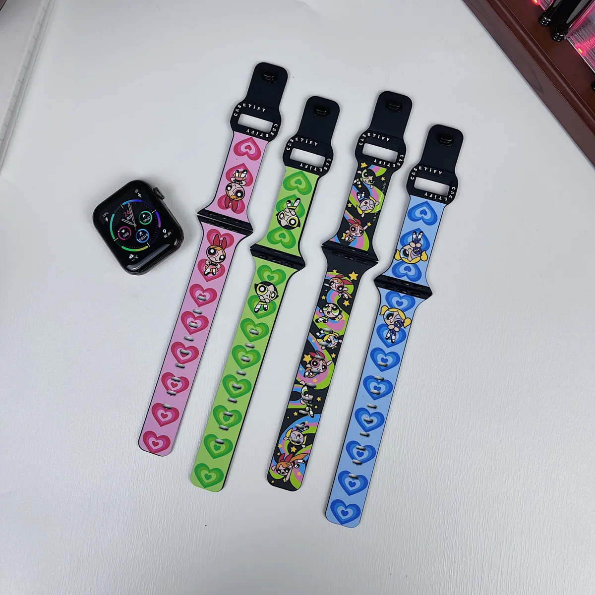 苹果-CASETiFY表带飞天小女警-硅胶材质适用S1-S10腕带S9高级感表带S8