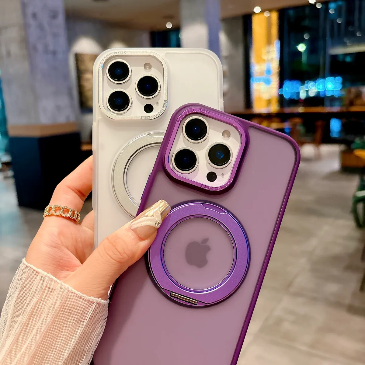 适用iphone苹果手机壳新款360转动解压神器超强磁吸支架车载高级感轻奢软壳抗震防摔保护套 - 图片 9
