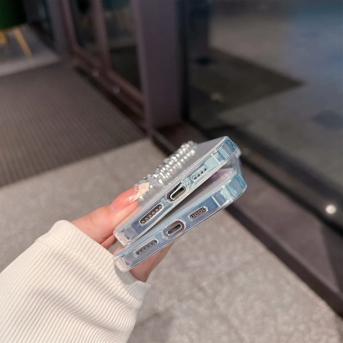 爱心水钻iPhone15手机壳16个性创意苹果14Promax奢华高级感适用13网红透明时尚高颜值12轻奢风潮流新款保护套 - 图片 9
