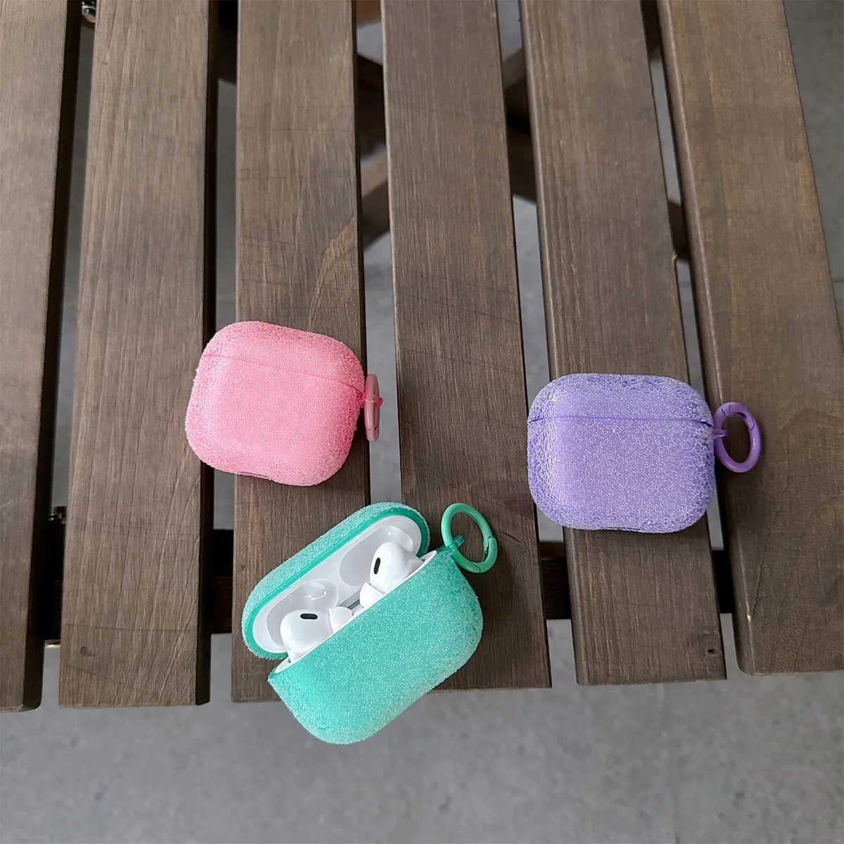 适用苹果AirPods4保护套airpodsPro2无线蓝牙耳机壳软airpods3荔枝纹pro二三四代分体式1/2/3/4防摔新款 - 图片 3