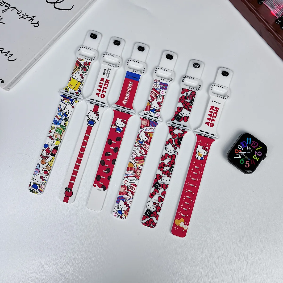 苹果-CASETiFY联名KT猫白色表带-硅胶材质适用S1-S10腕带S9高级感表带S8 - 图片 5