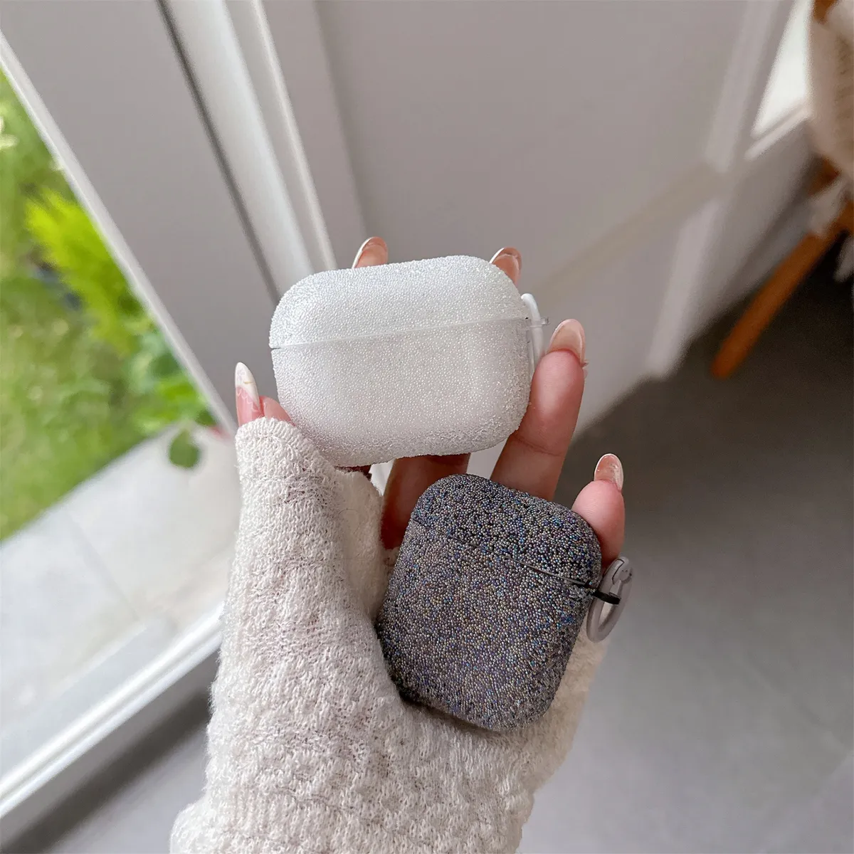 适用苹果AirPods4保护套airpodsPro2无线蓝牙耳机壳软airpods3荔枝纹pro二三四代分体式1/2/3/4防摔新款 - 图片 5