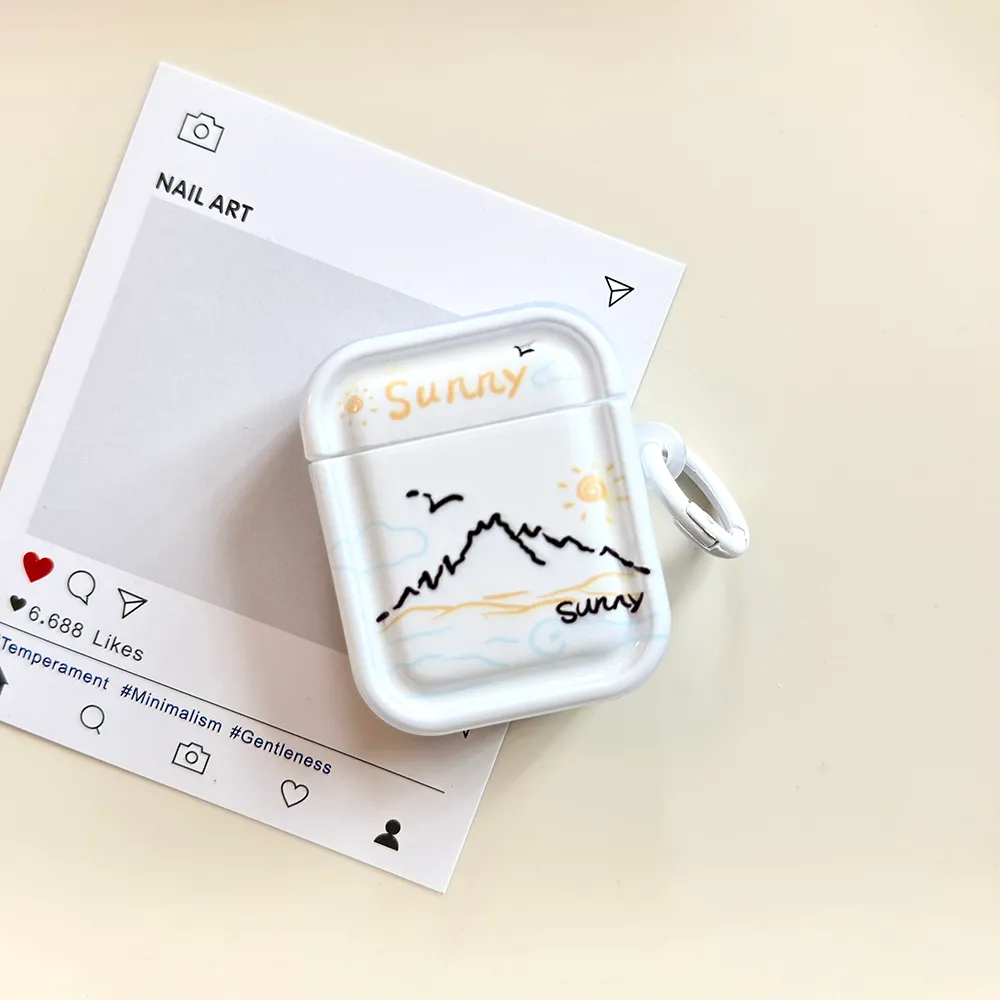 线条日式雪山适用Airpods4代耳机保护套pro2二三代苹果蓝牙3代 - 图片 2