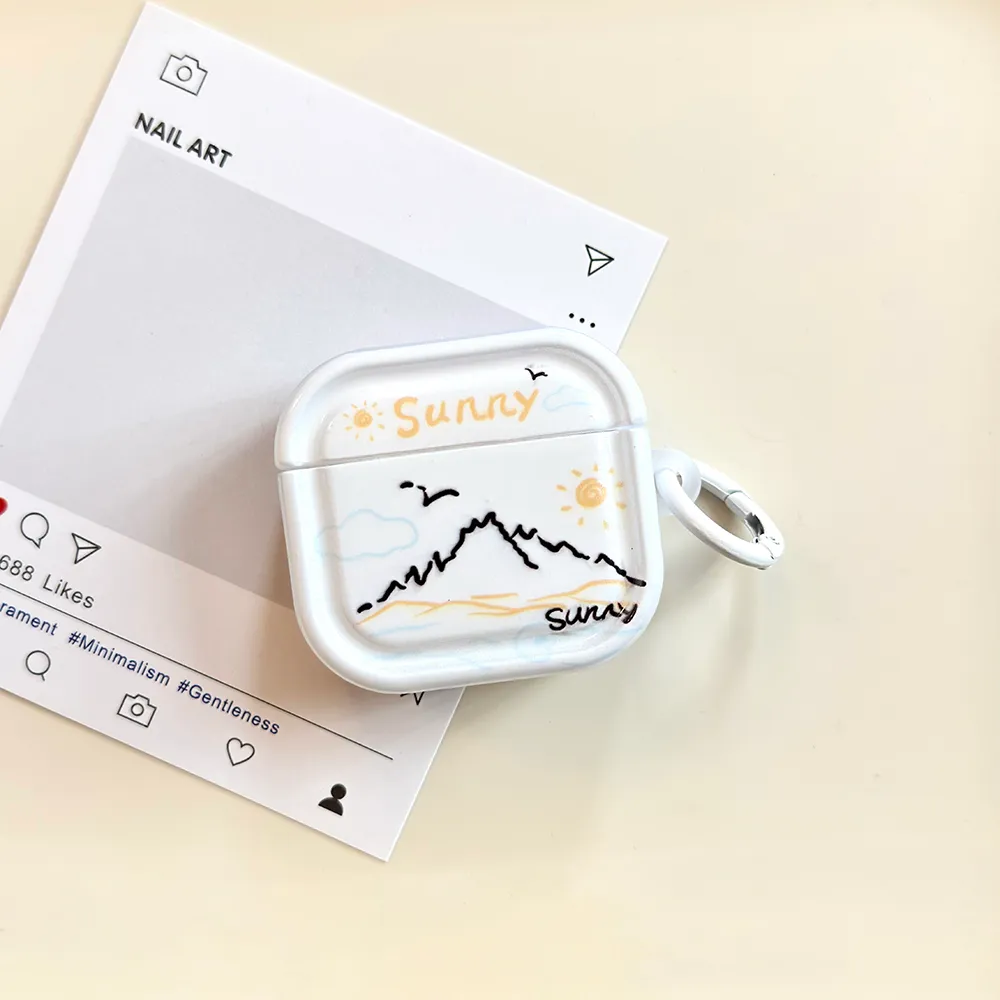 线条日式雪山适用Airpods4代耳机保护套pro2二三代苹果蓝牙3代 - 图片 5