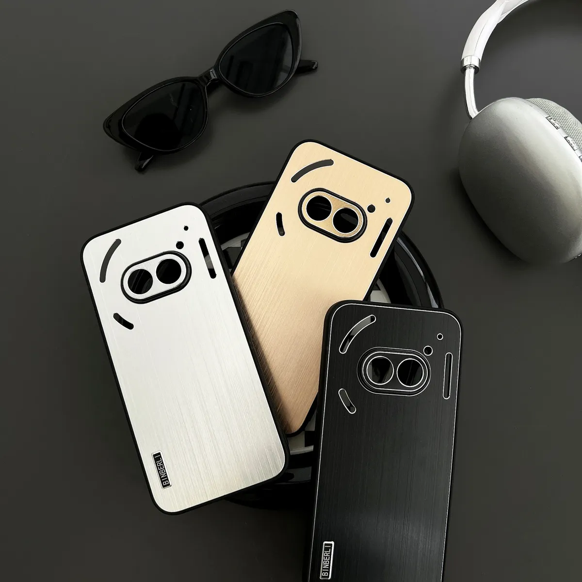 谷歌黑豹Nothingphone1金属背板超薄防摔手机壳适用于黑豹NothingPhone2A简约男女款 - 图片 7