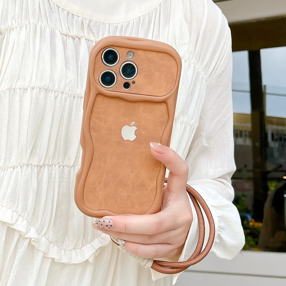 皮质苹果LOGO适用苹果16promax手机壳iphone14promaxo大气15promax时尚防摔13promax - 图片 5