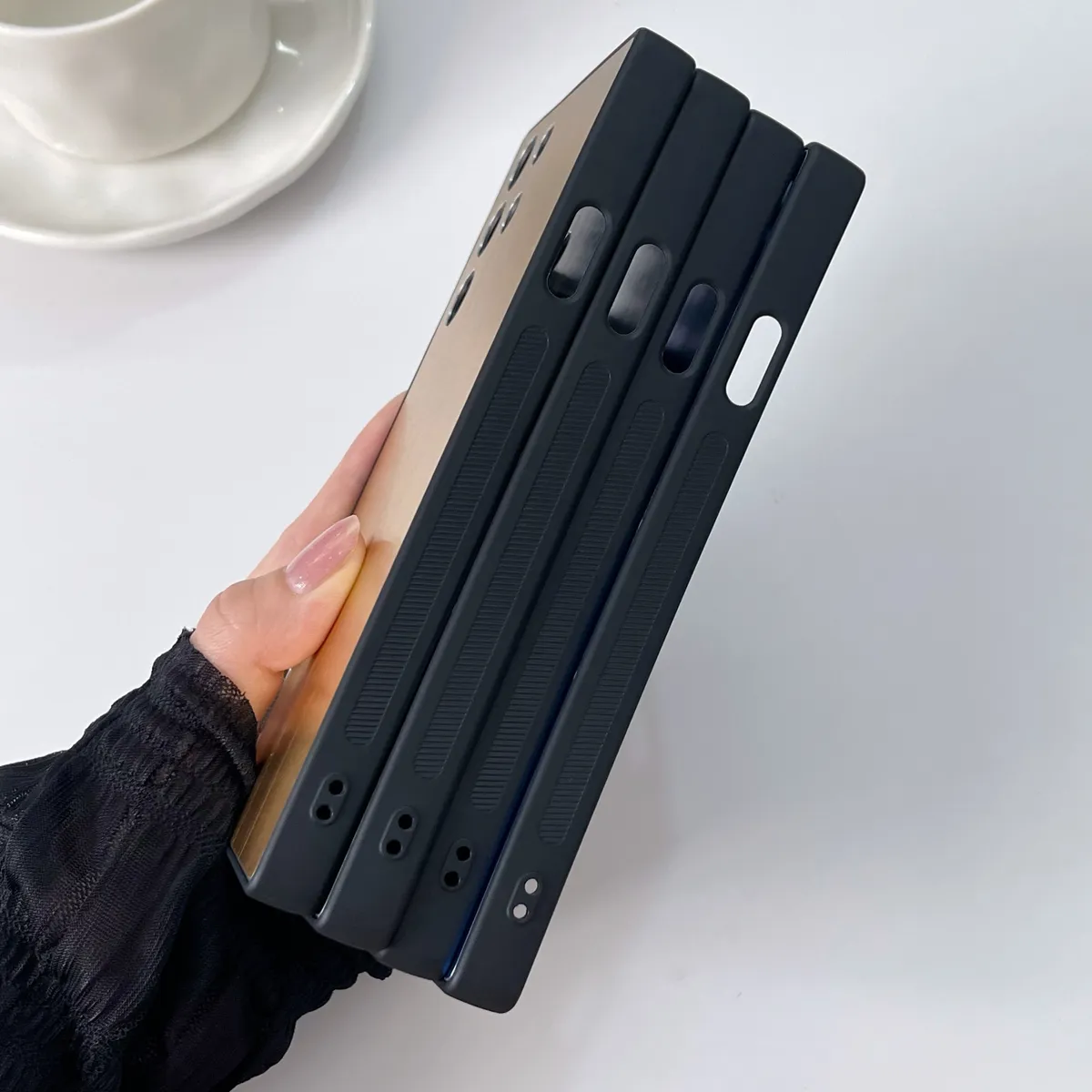 适用红魔10PRO金属背板拉丝手机壳防摔tpu边框红魔10pro+超薄散热保护套男女 - 图片 4