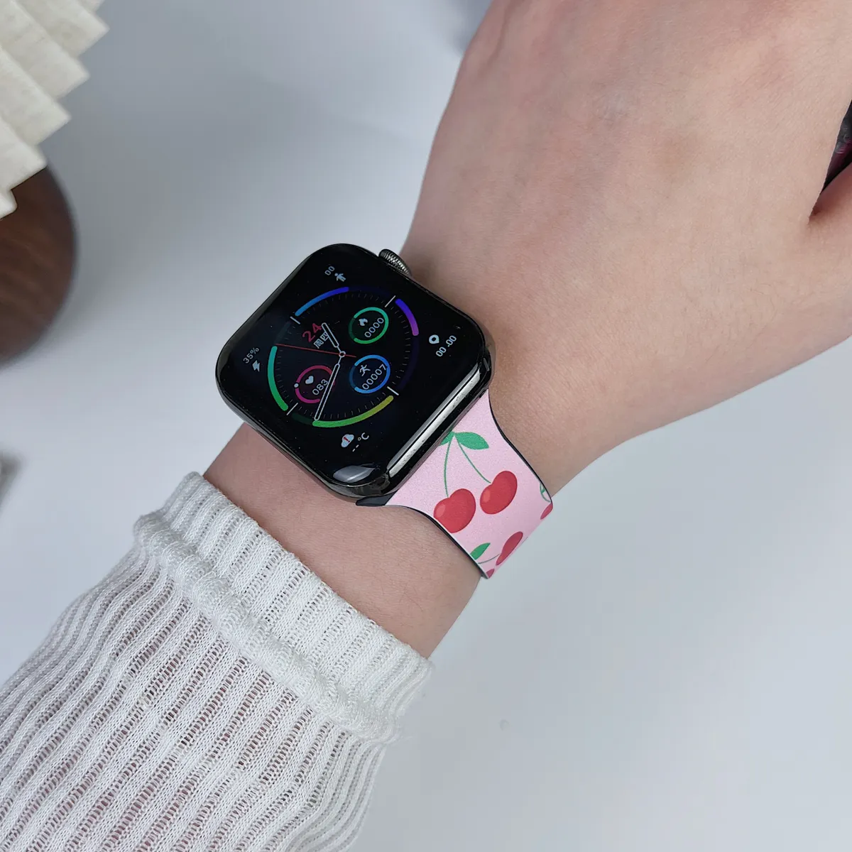 苹果-CASETiFY表带LINEminini联名樱桃熊-硅胶材质适用S1-S10腕带S9高级感表带S8 - 图片 2