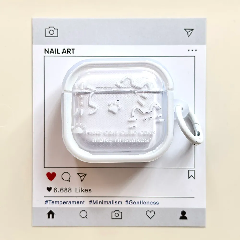 猫爪线条猫咪适用Airpods4代耳机保护套pro2二三代苹果蓝牙3代