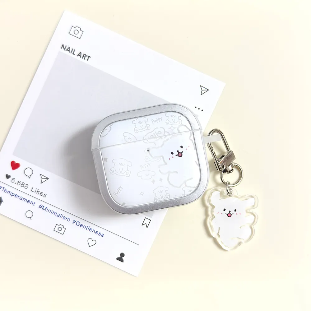 卡通多只小狗带挂件适用苹果4代airpods蓝牙耳机保护套airpodspro二 - 图片 4
