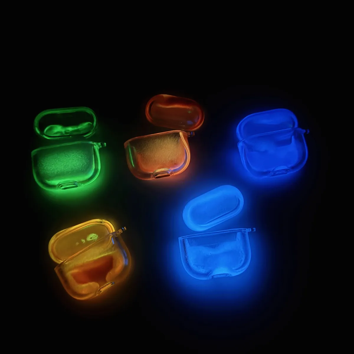 适用苹果AirPods4保护套airpodsPro2无线蓝牙耳机壳软airpods3pro二三四代分体式1/2/3/4夜光流沙耳机壳防摔新款 - 图片 8