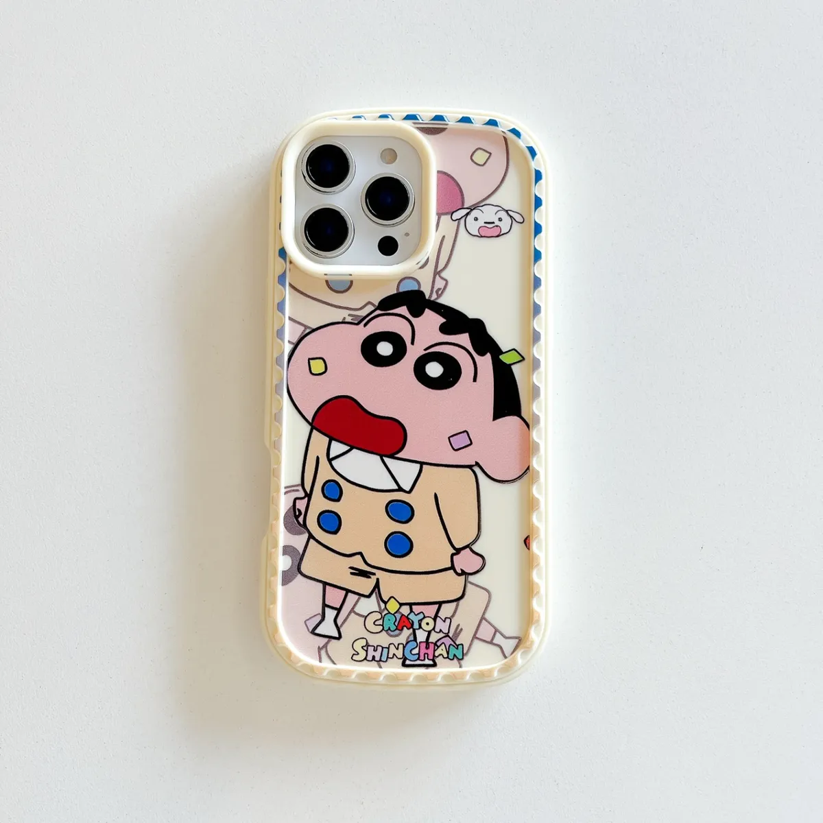 防尘塞推窗小新ins可爱卡通适用苹果15promax手机壳iPhone14女新款13皮质12PM时尚女小众荔枝纹15Pro防摔14pro保护套