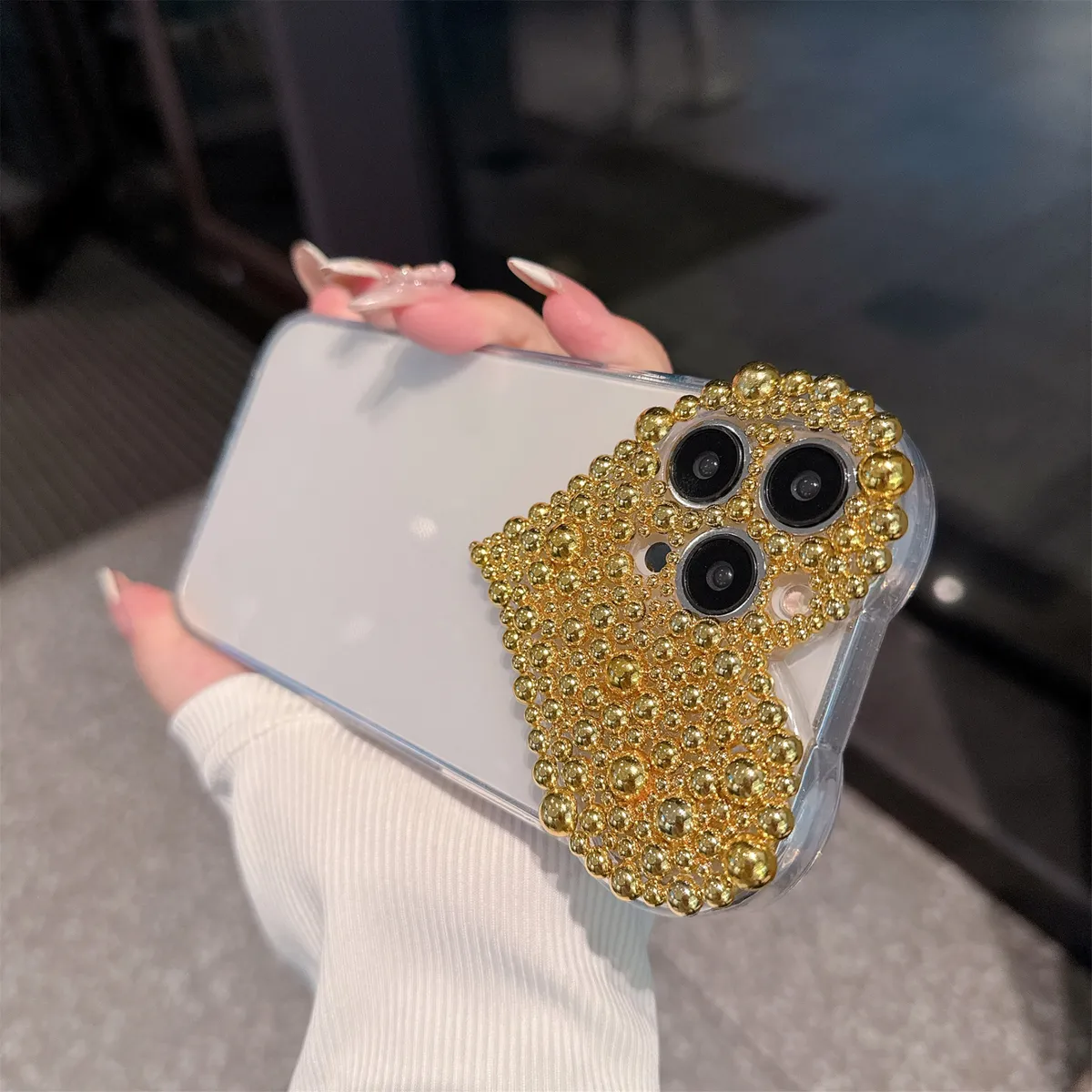 爱心水钻iPhone15手机壳16个性创意苹果14Promax奢华高级感适用13网红透明时尚高颜值12轻奢风潮流新款保护套 - 图片 7