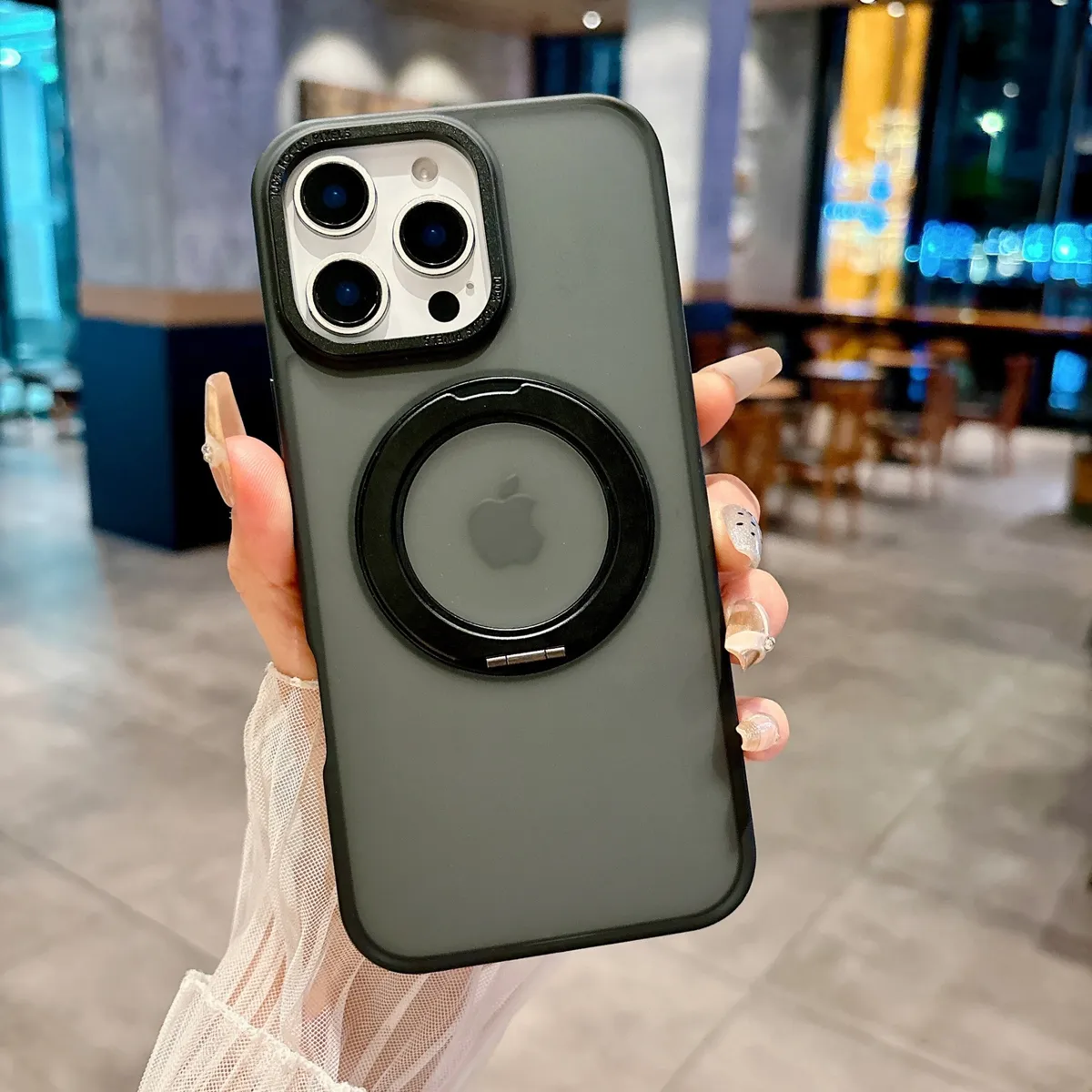 适用iphone苹果手机壳新款360转动解压神器超强磁吸支架车载高级感轻奢软壳抗震防摔保护套 - 图片 7