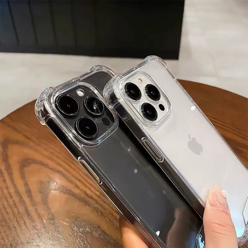 四角防摔亚克力适用苹果16promax手机壳加厚气囊iPhone15透明简约14promax高级感13防摔14plus亚克力12男女款11大孔摄像头Xsmax软边硬背7plus - 图片 10