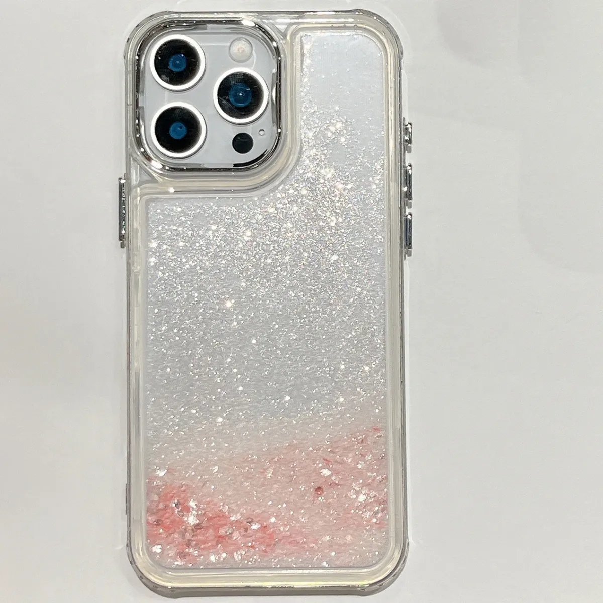 透明电镀框按键流沙手机壳适用iPhone16promax手机壳15苹果12全包11高级14promax仙女款ins同款网红15plus日韩新款 - 图片 8