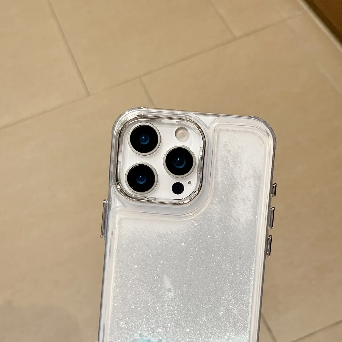 透明电镀框按键流沙手机壳适用iPhone16promax手机壳15苹果12全包11高级14promax仙女款ins同款网红15plus日韩新款 - 图片 2